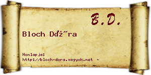 Bloch Dóra névjegykártya